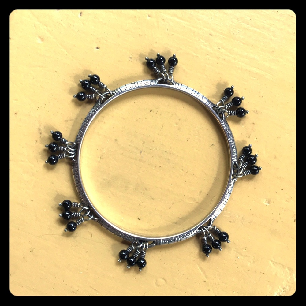 ✨Retired Brighton Bangle with black dangle beads✨